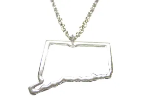 Connecticut State Map Pendant Necklace