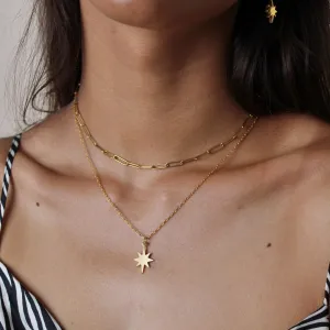 Cosmic Starburst Layering Necklace, Gold