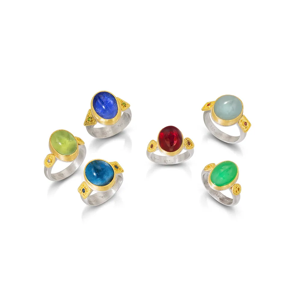 Crete Rings - Ariadne Ruby and Red Diamond Ring