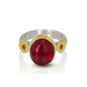 Crete Rings - Ariadne Ruby and Red Diamond Ring
