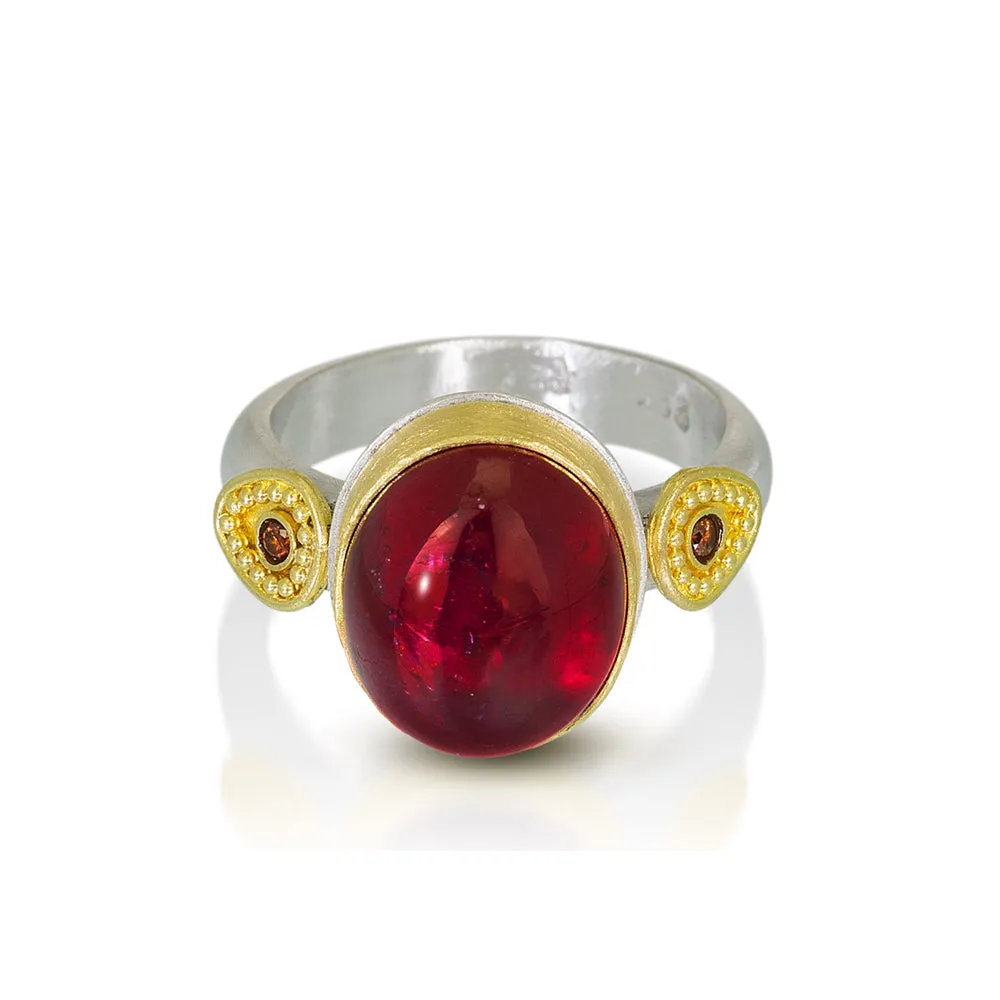 Crete Rings - Ariadne Ruby and Red Diamond Ring