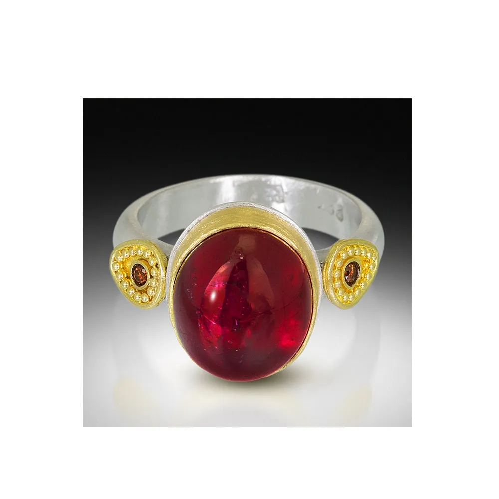 Crete Rings - Ariadne Ruby and Red Diamond Ring