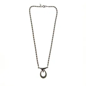 Crown Trifari Modernist Silver Pendant Necklace