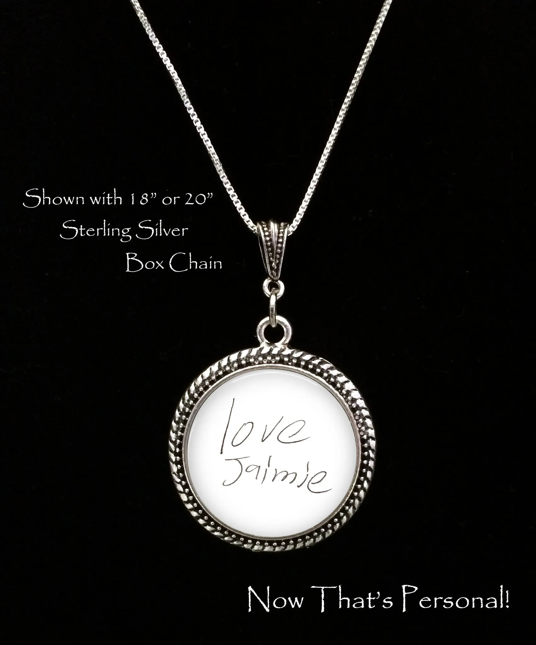 Custom Handwriting necklace - Child's Handwriting -YOUR Loved ones Handwriting or signature - Loved Ones Handwriting - handwriting charm