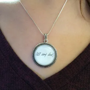 Custom Handwriting necklace - Child's Handwriting -YOUR Loved ones Handwriting or signature - Loved Ones Handwriting - handwriting charm