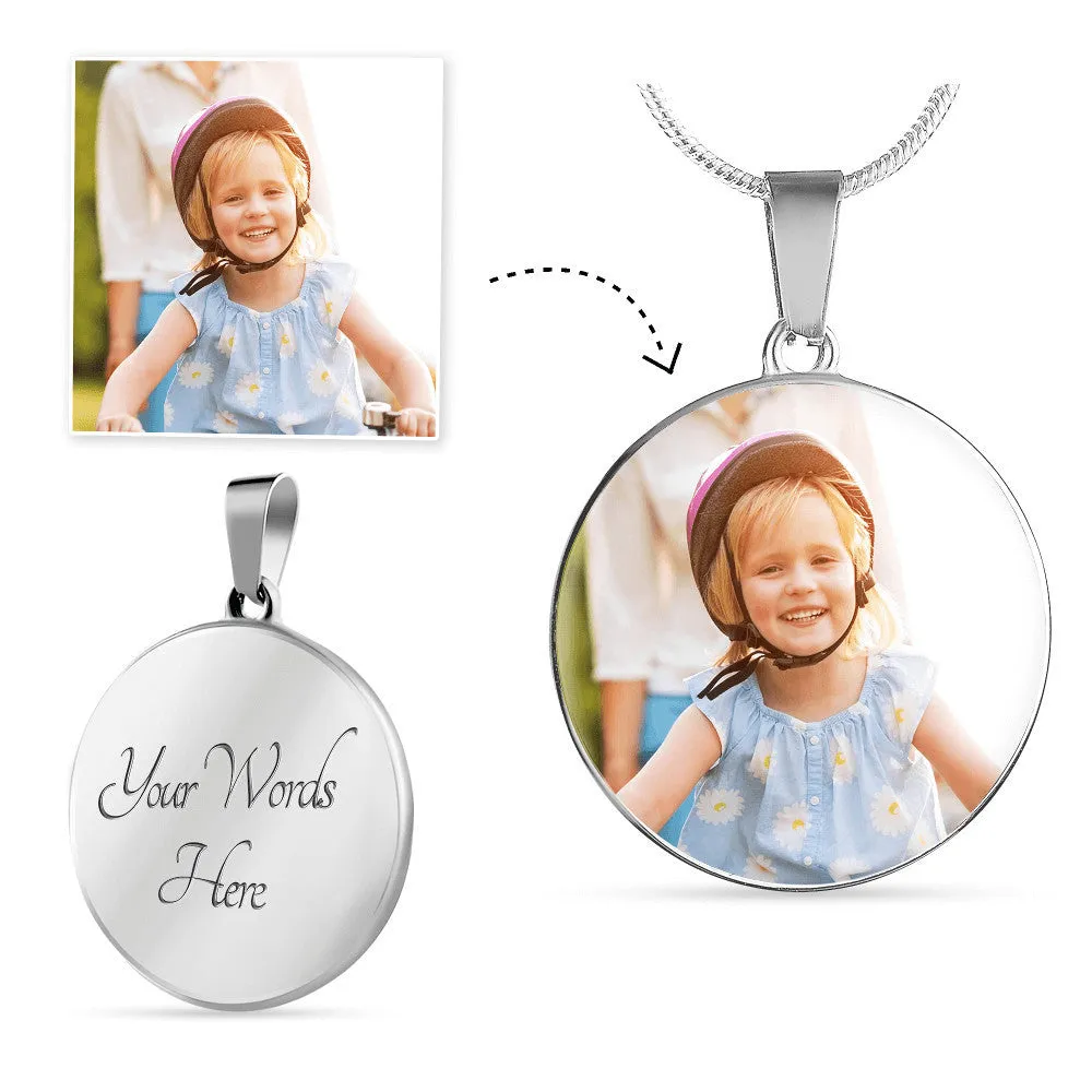 Custom Photo Circle Pendant Necklace