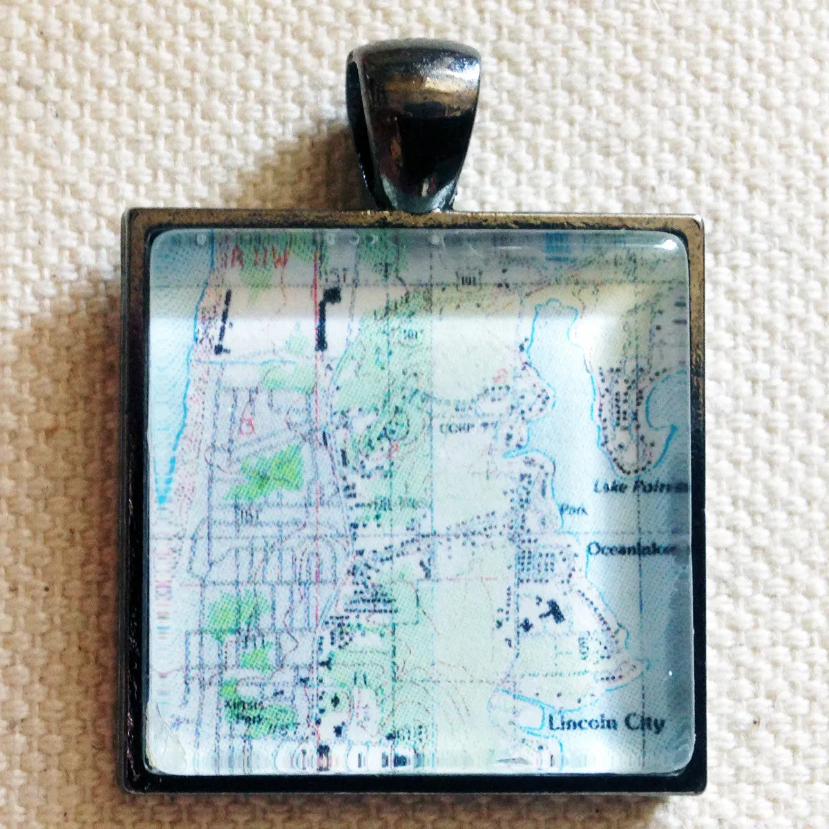 Custom Topographic Map Pendant for Necklaces, Keychains, and Bottle Openers