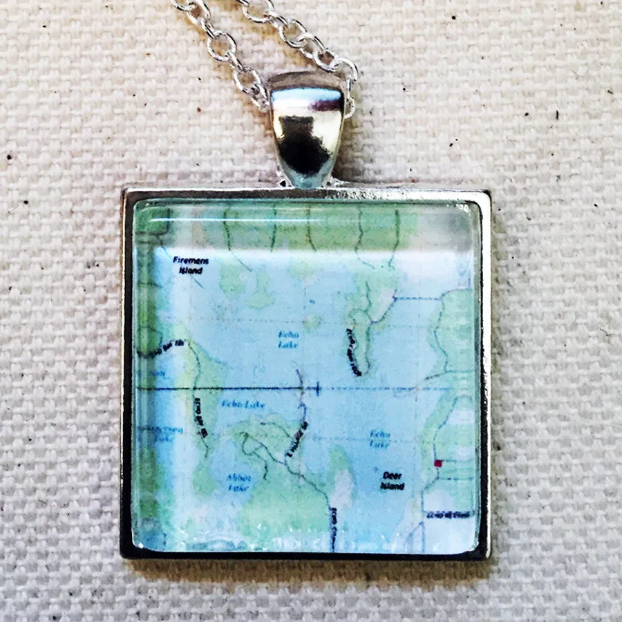 Custom Topographic Map Pendant for Necklaces, Keychains, and Bottle Openers