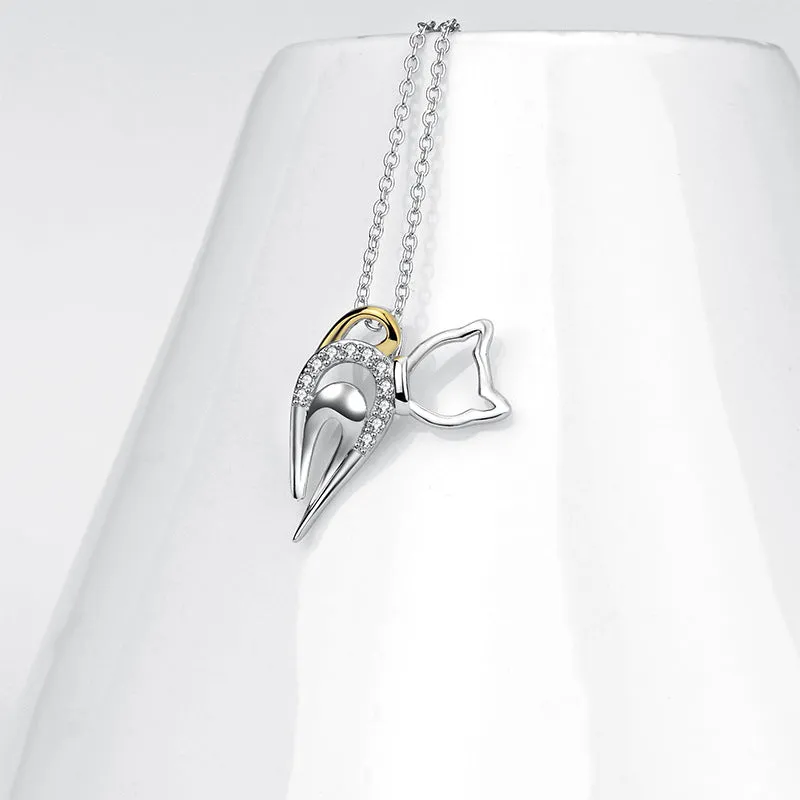 Cutie Cat Naughty Kitty Pendant Necklace