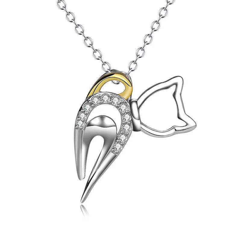 Cutie Cat Naughty Kitty Pendant Necklace