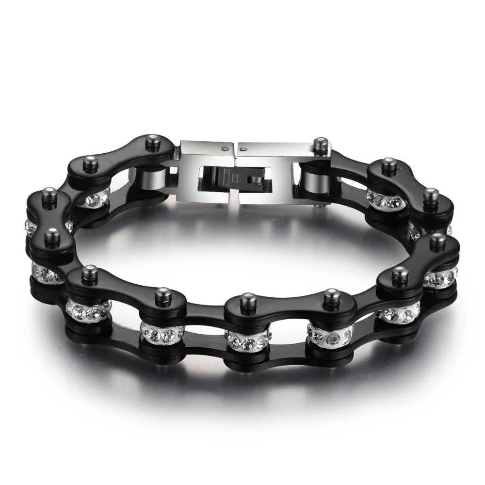 Cycolinks Black Crystal Bike Chain Bracelet BOGOF