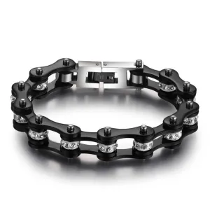 Cycolinks Black Crystal Bike Chain Bracelet BOGOF