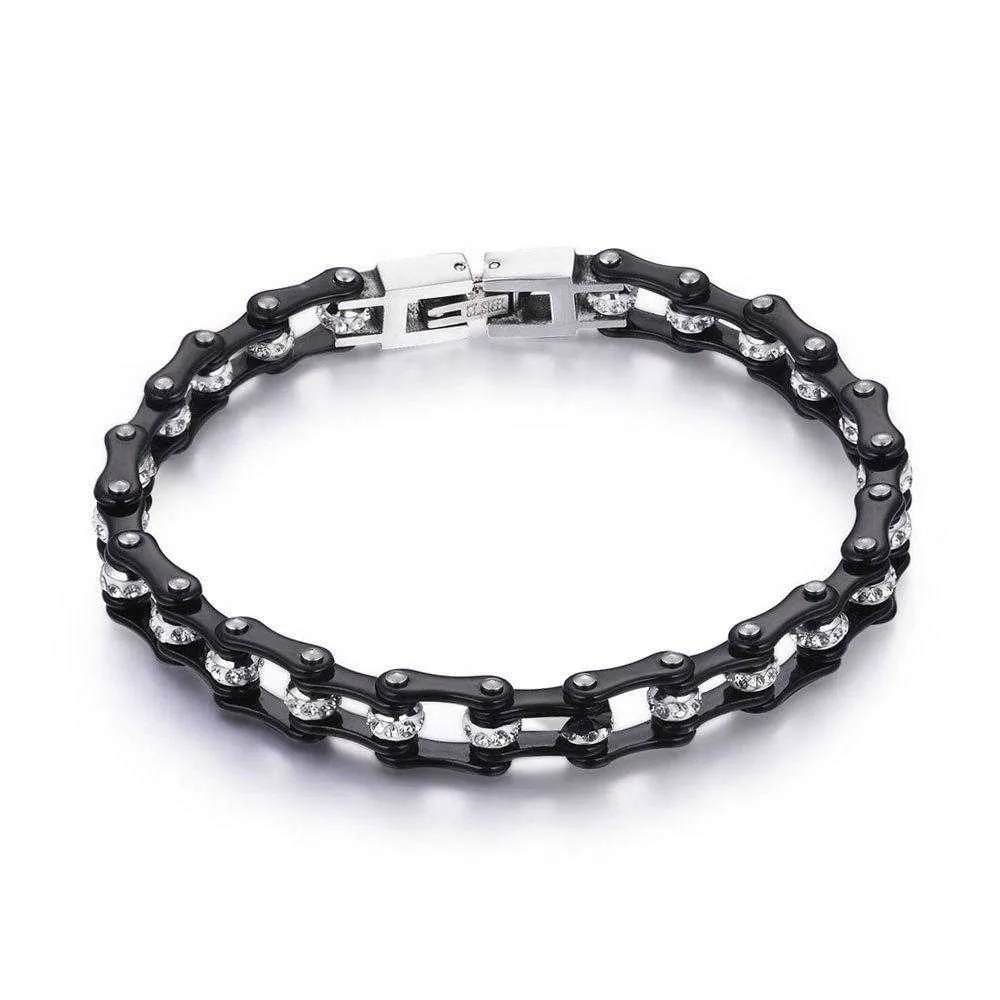 Cycolinks Black Crystal Bike Chain Bracelet BOGOF
