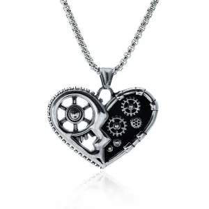 Cycolinks Gear Heart Necklace