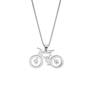 Cycolinks Titanium Steel Silver Bicycle Necklace