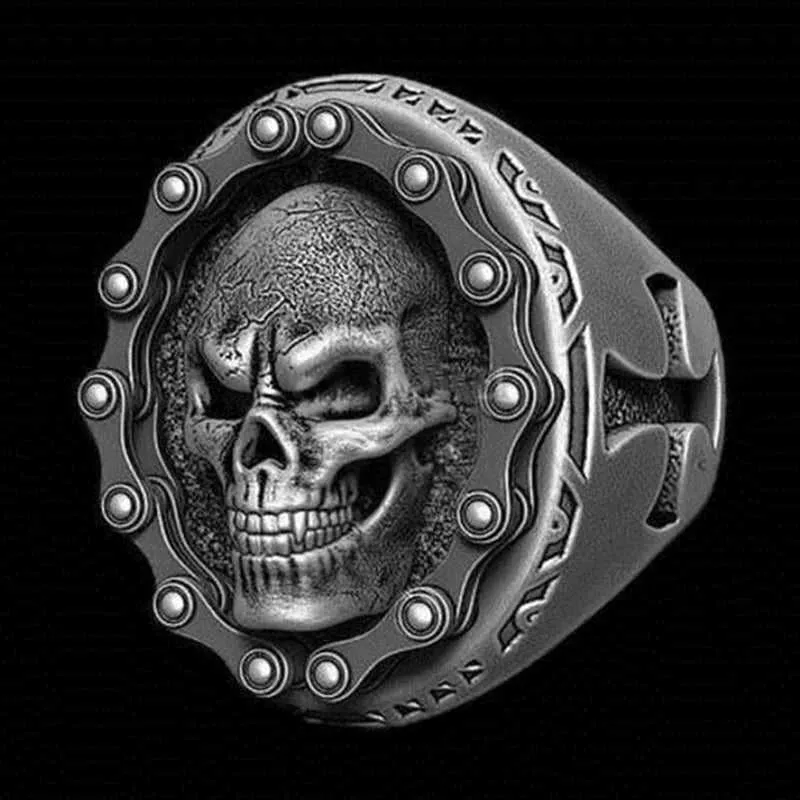 Cycolinks Titanium Steel Skull Chain Ring
