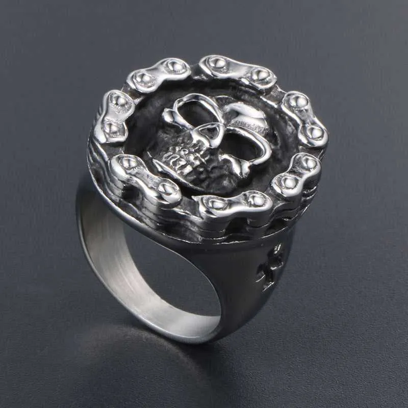 Cycolinks Titanium Steel Skull Chain Ring