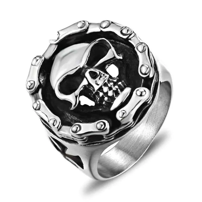 Cycolinks Titanium Steel Skull Chain Ring
