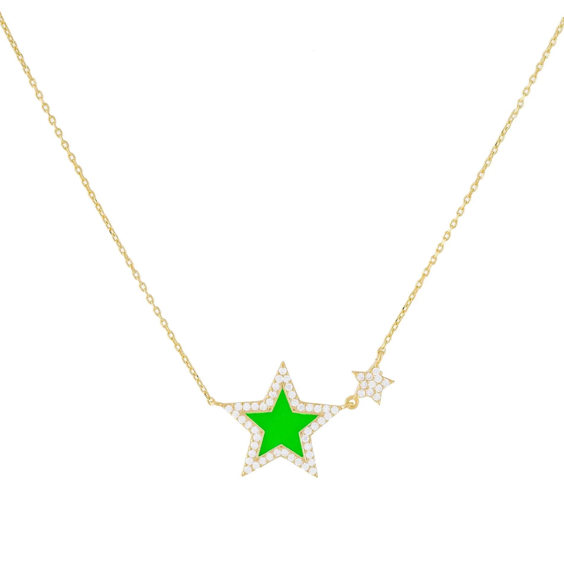 CZ Neon Star Necklace
