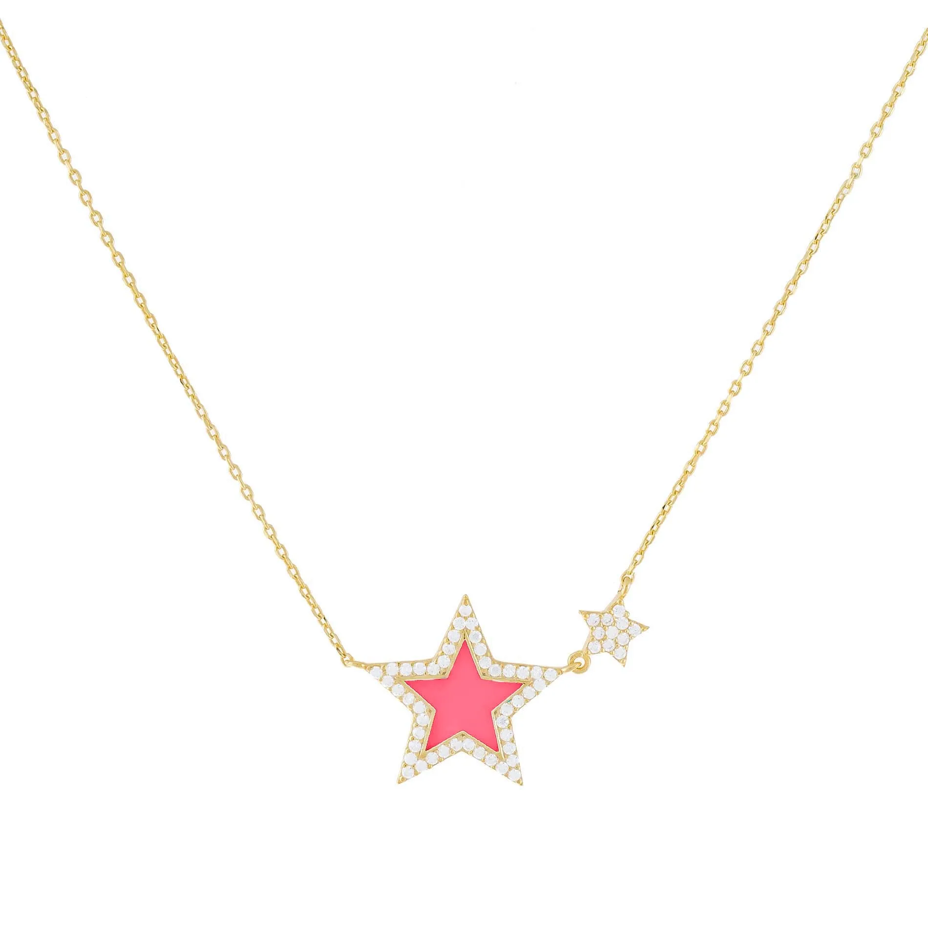 CZ Neon Star Necklace