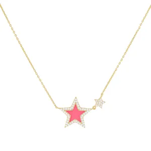 CZ Neon Star Necklace