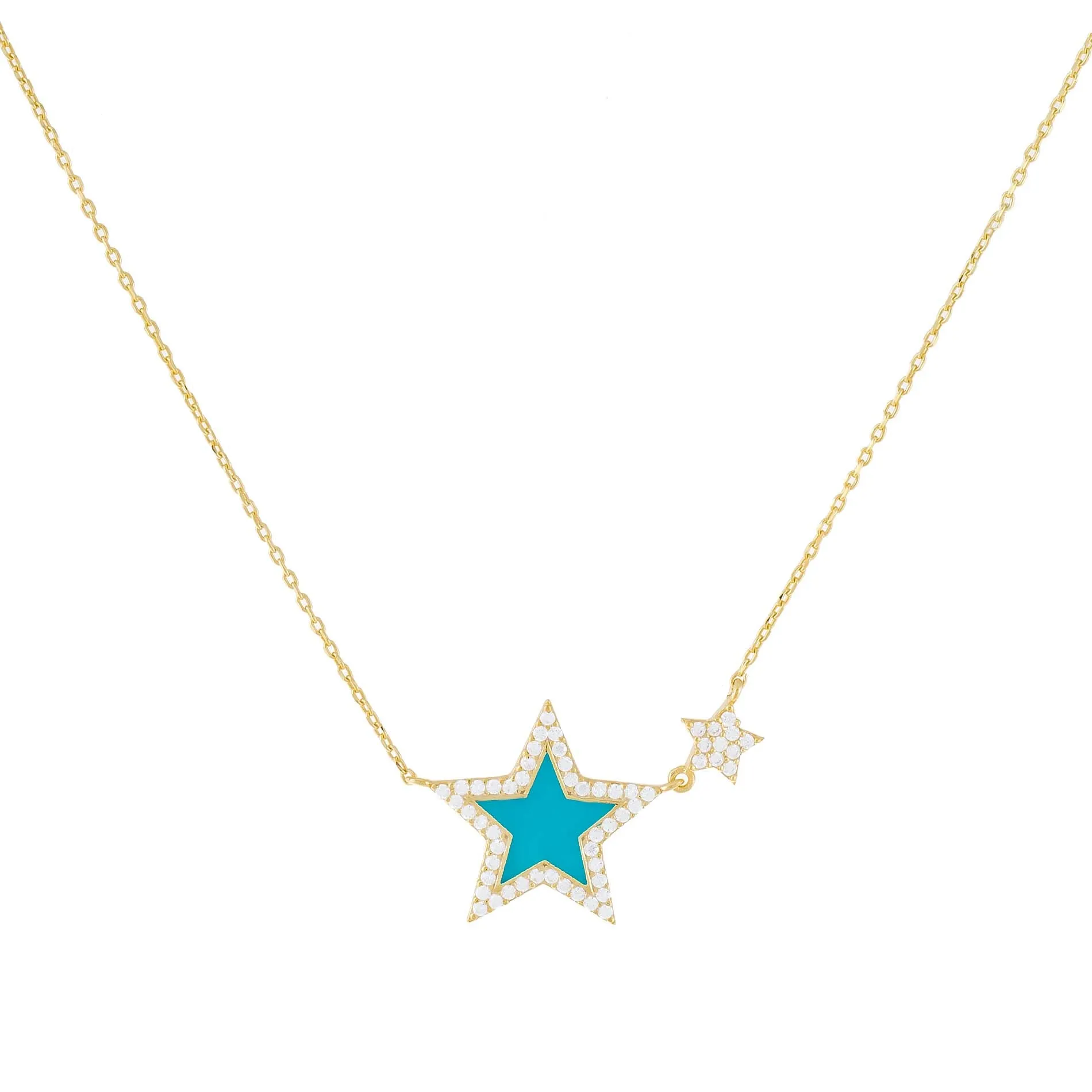 CZ Neon Star Necklace