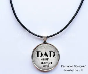 Dad necklace - "Dad" EST - personalized with Month and year