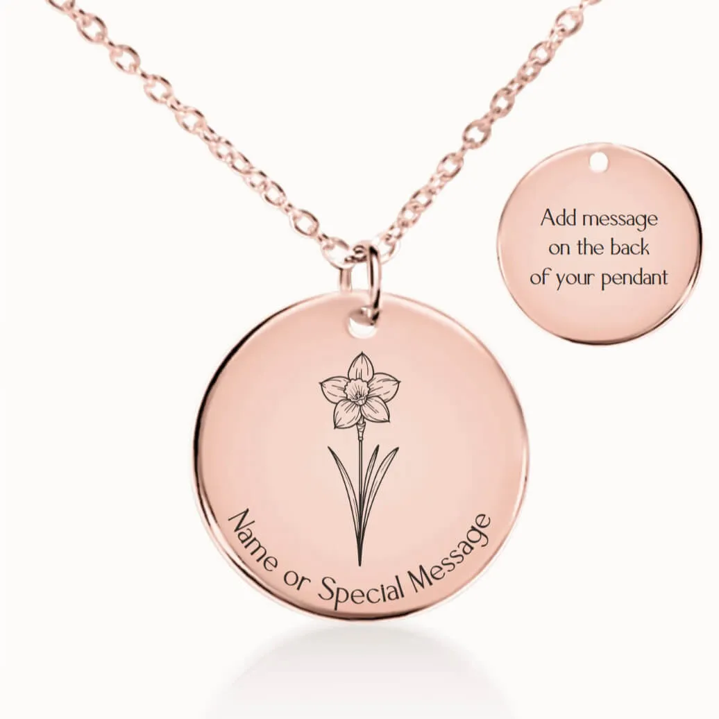 Daffodil Birth Flower Necklace