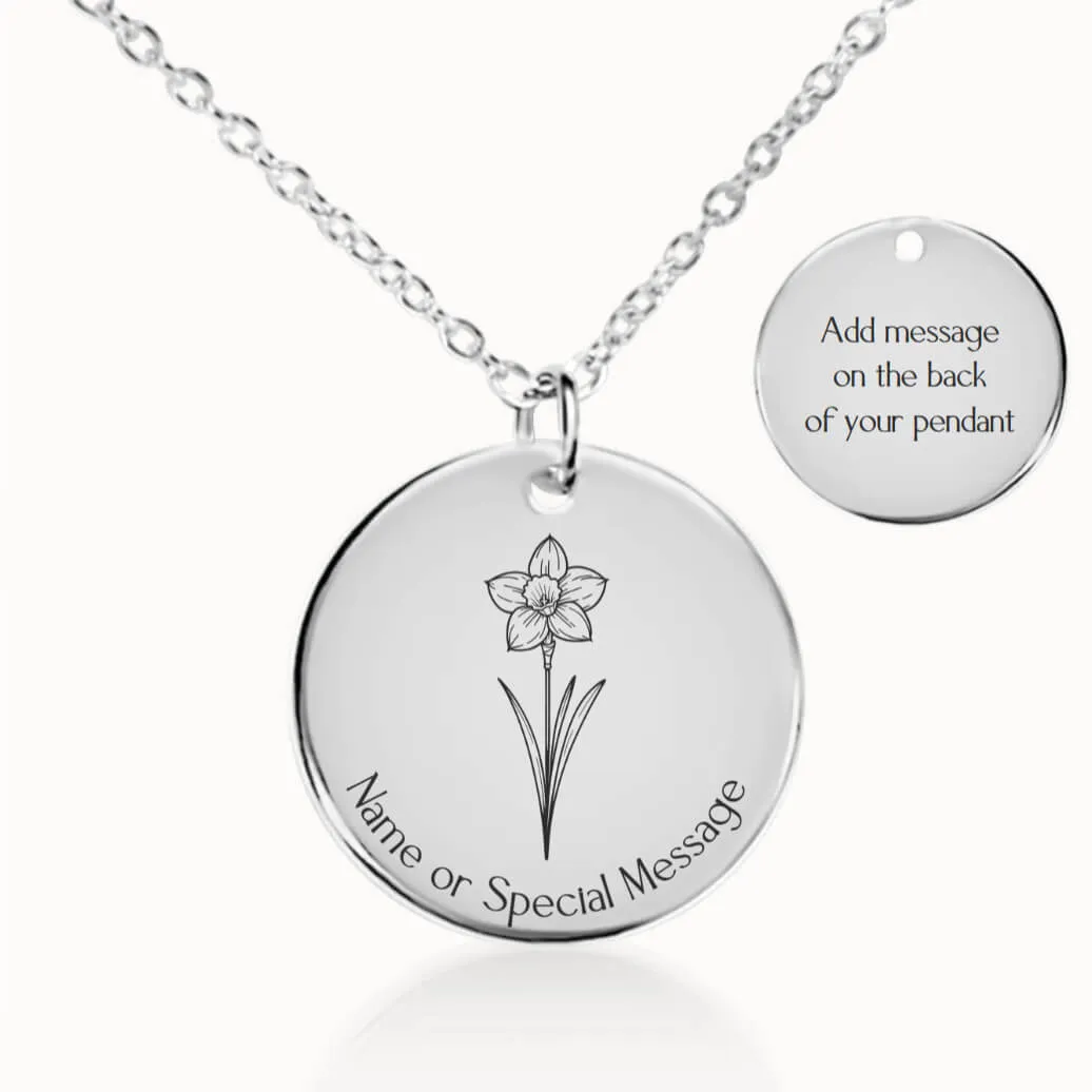 Daffodil Birth Flower Necklace