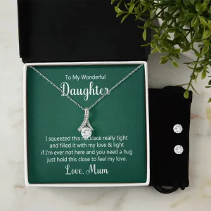 Daughter Pendant and Earring Set-I squeezed this necklace