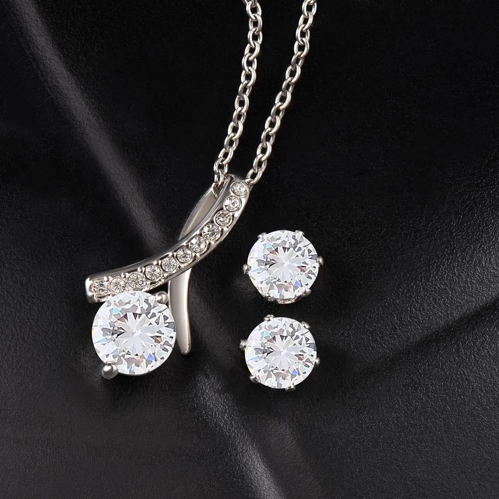 Daughter Pendant and Earring Set-I squeezed this necklace