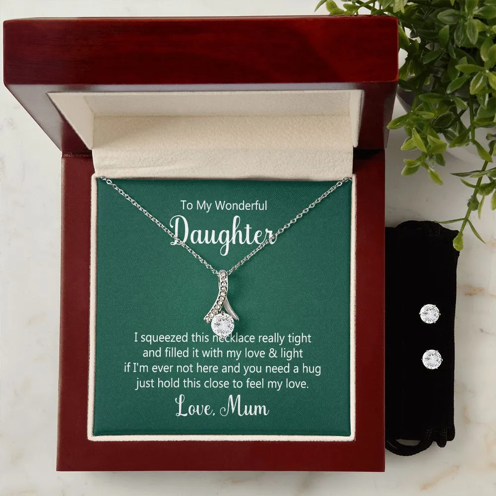 Daughter Pendant and Earring Set-I squeezed this necklace