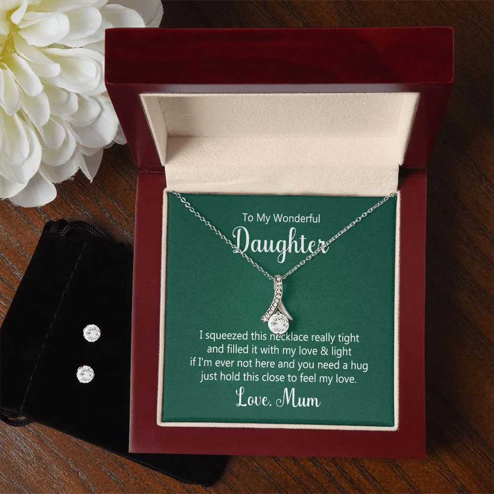 Daughter Pendant and Earring Set-I squeezed this necklace