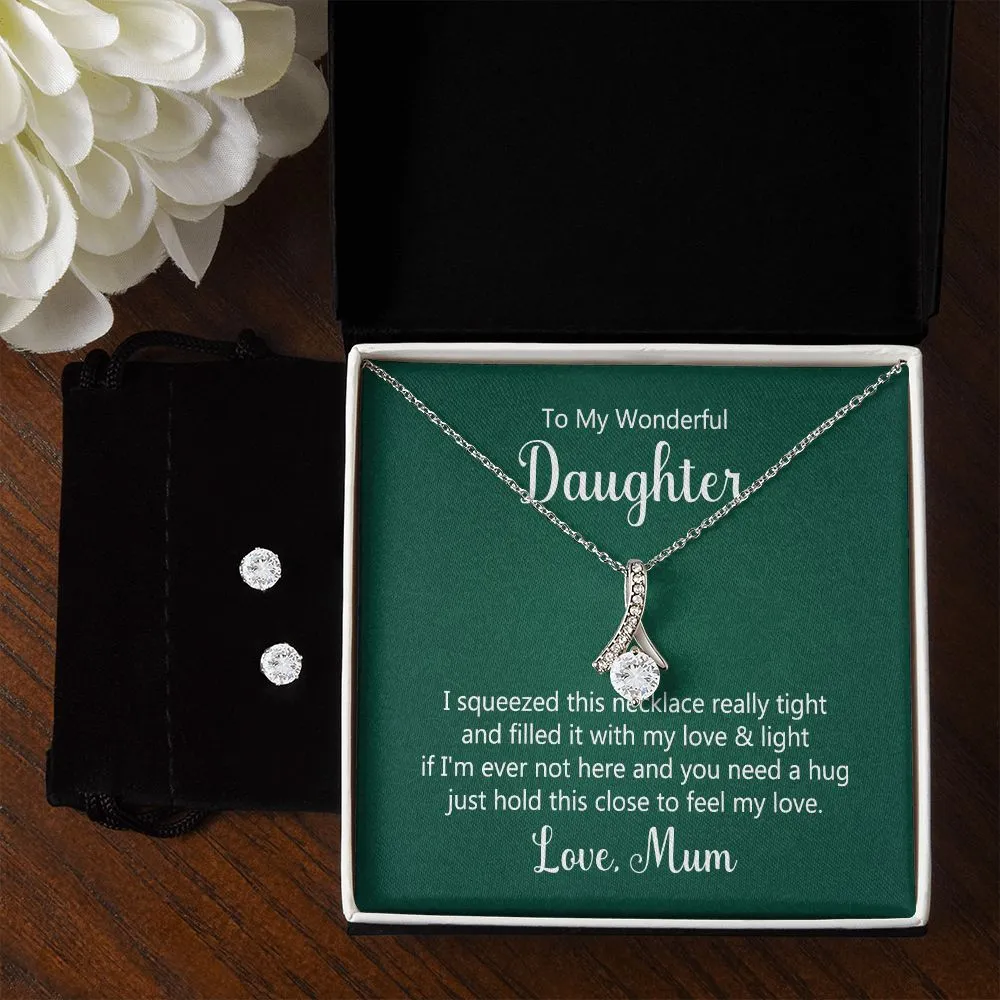 Daughter Pendant and Earring Set-I squeezed this necklace