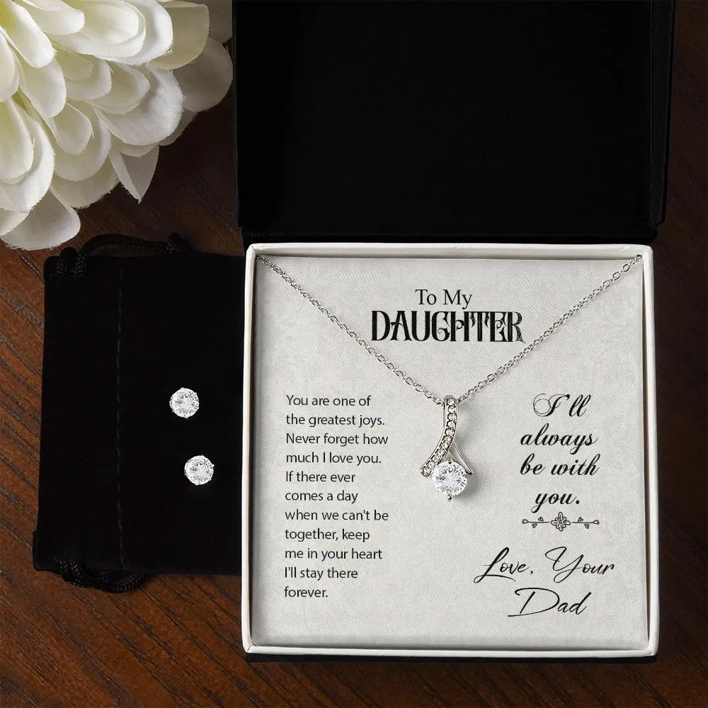 Daughter Pendant and Earring Set-My greatest joy