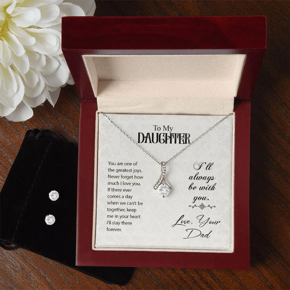 Daughter Pendant and Earring Set-My greatest joy