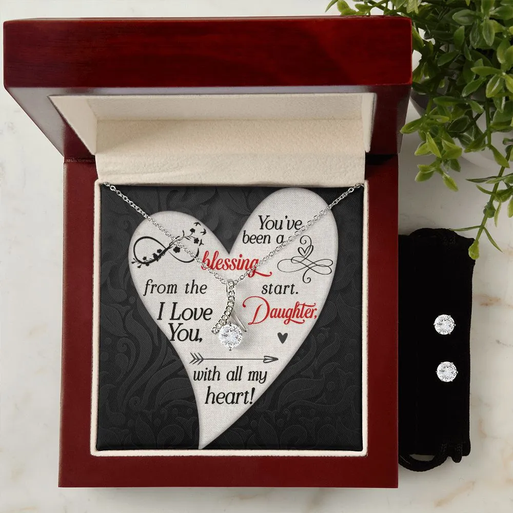 Daughter Pendant and Earring Set-You've been a blessing