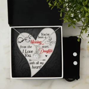 Daughter Pendant and Earring Set-You've been a blessing