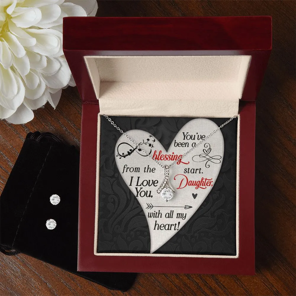 Daughter Pendant and Earring Set-You've been a blessing