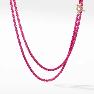 David Yurman Bel Aire Stainless Steel Coated Hot Pink Acrylic Necklace