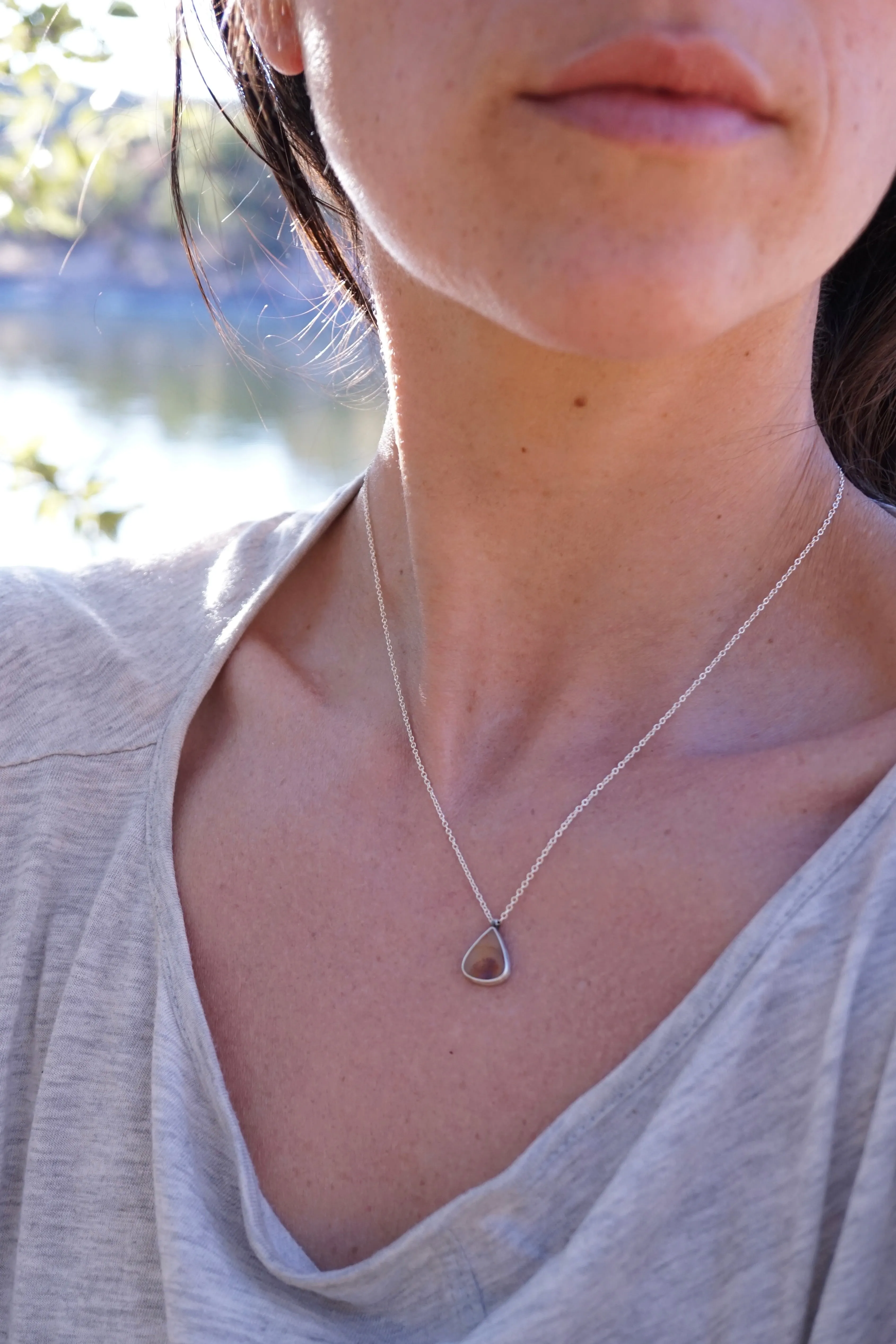 dendritic agate autumn necklace