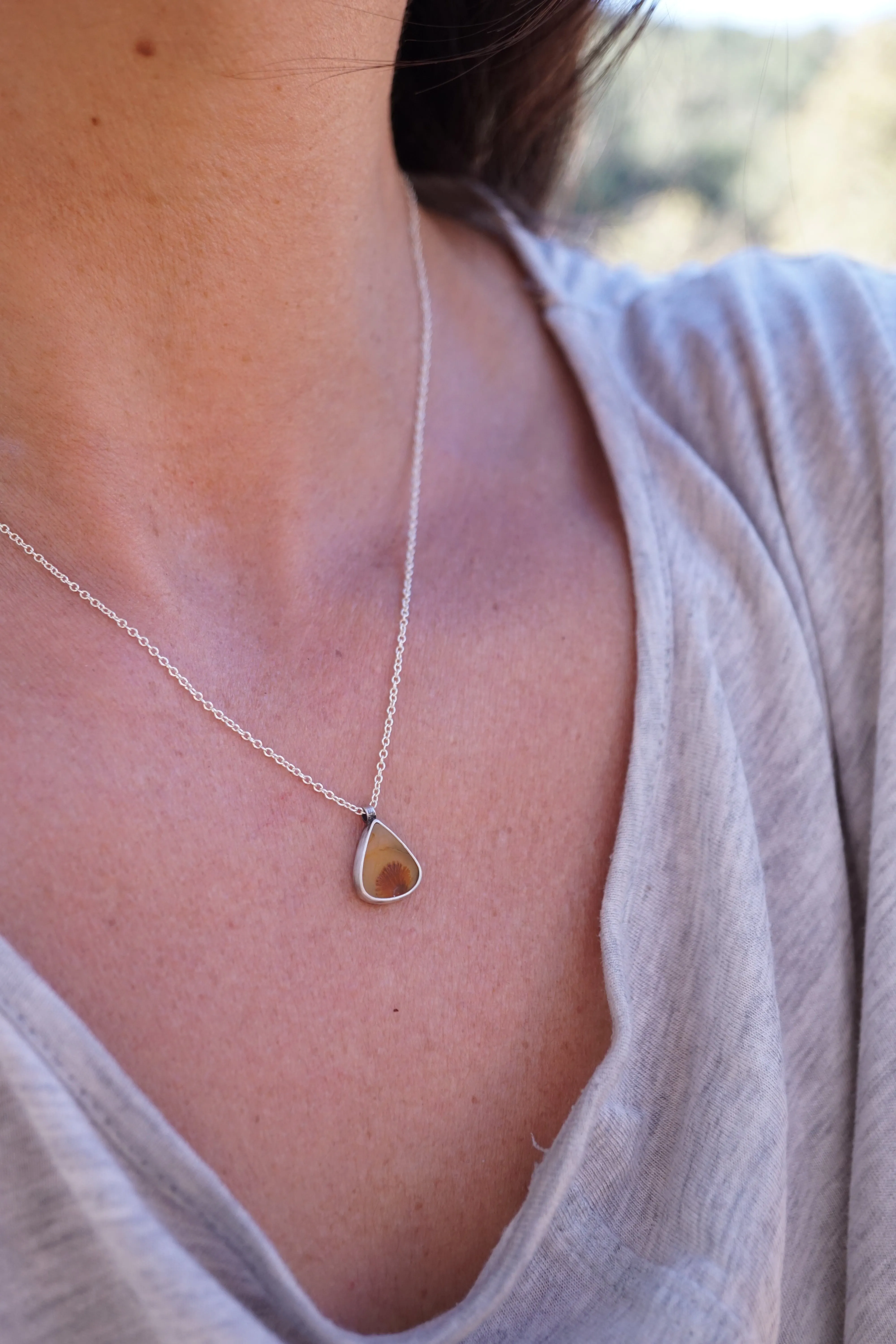 dendritic agate autumn necklace