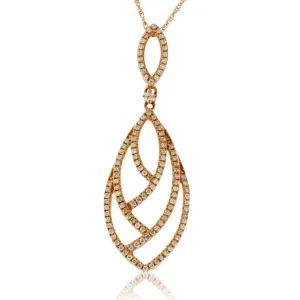Diamond Chandelier Leaf Style Pendant