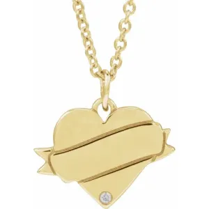 Diamond Engravable Heart Necklace