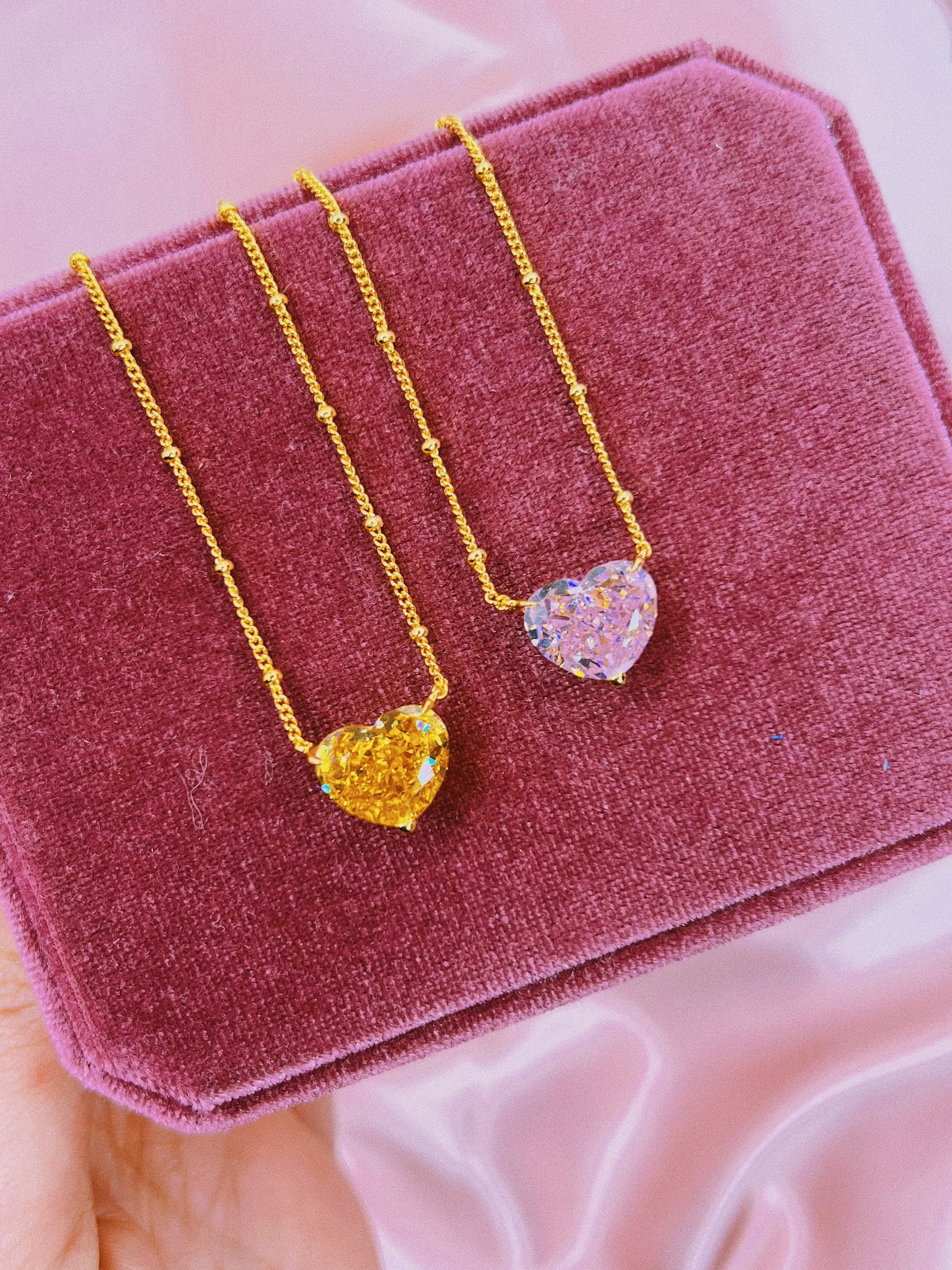 Diamond Heart Pendant   Accent Stones