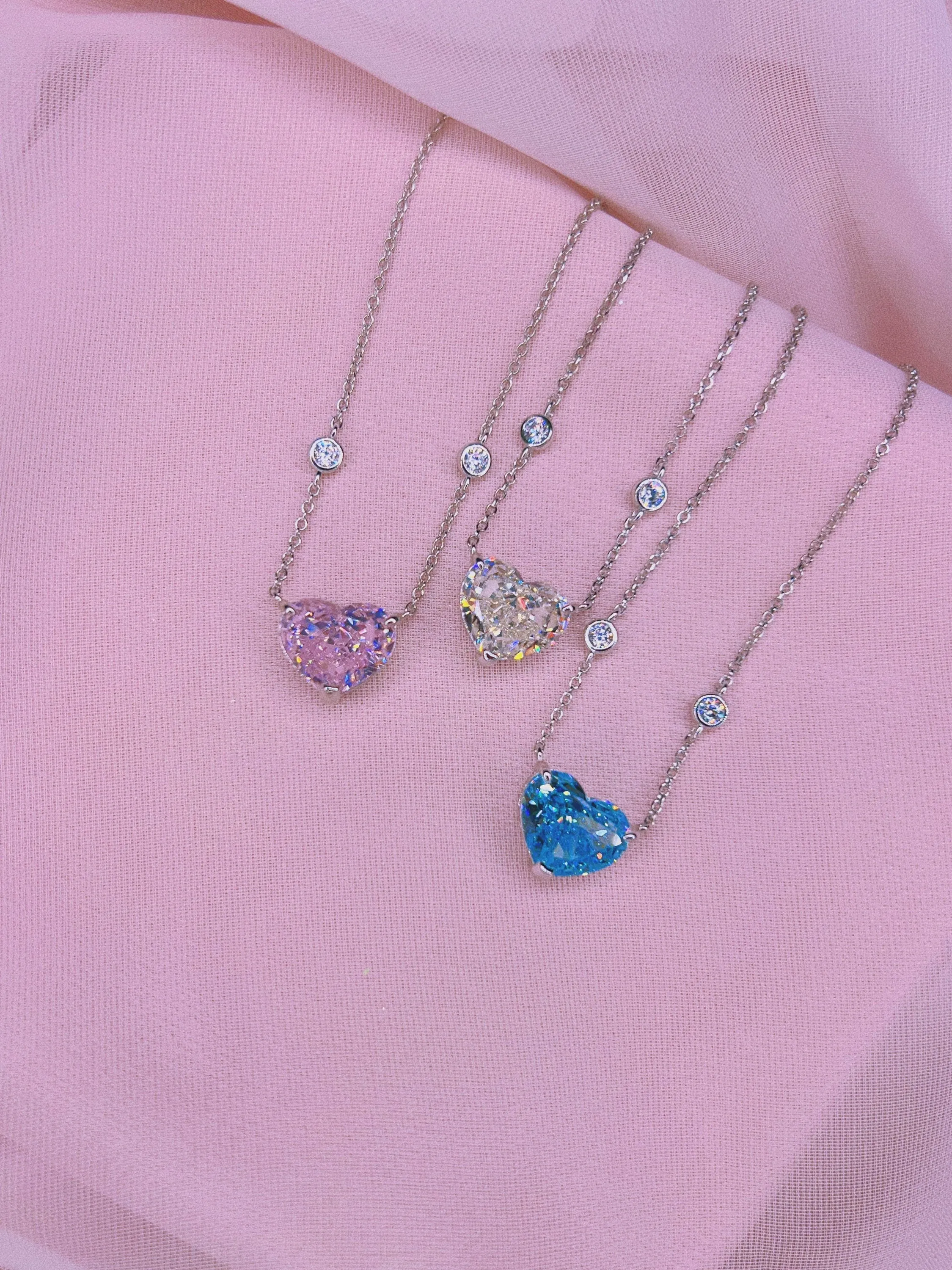 Diamond Heart Pendant   Accent Stones
