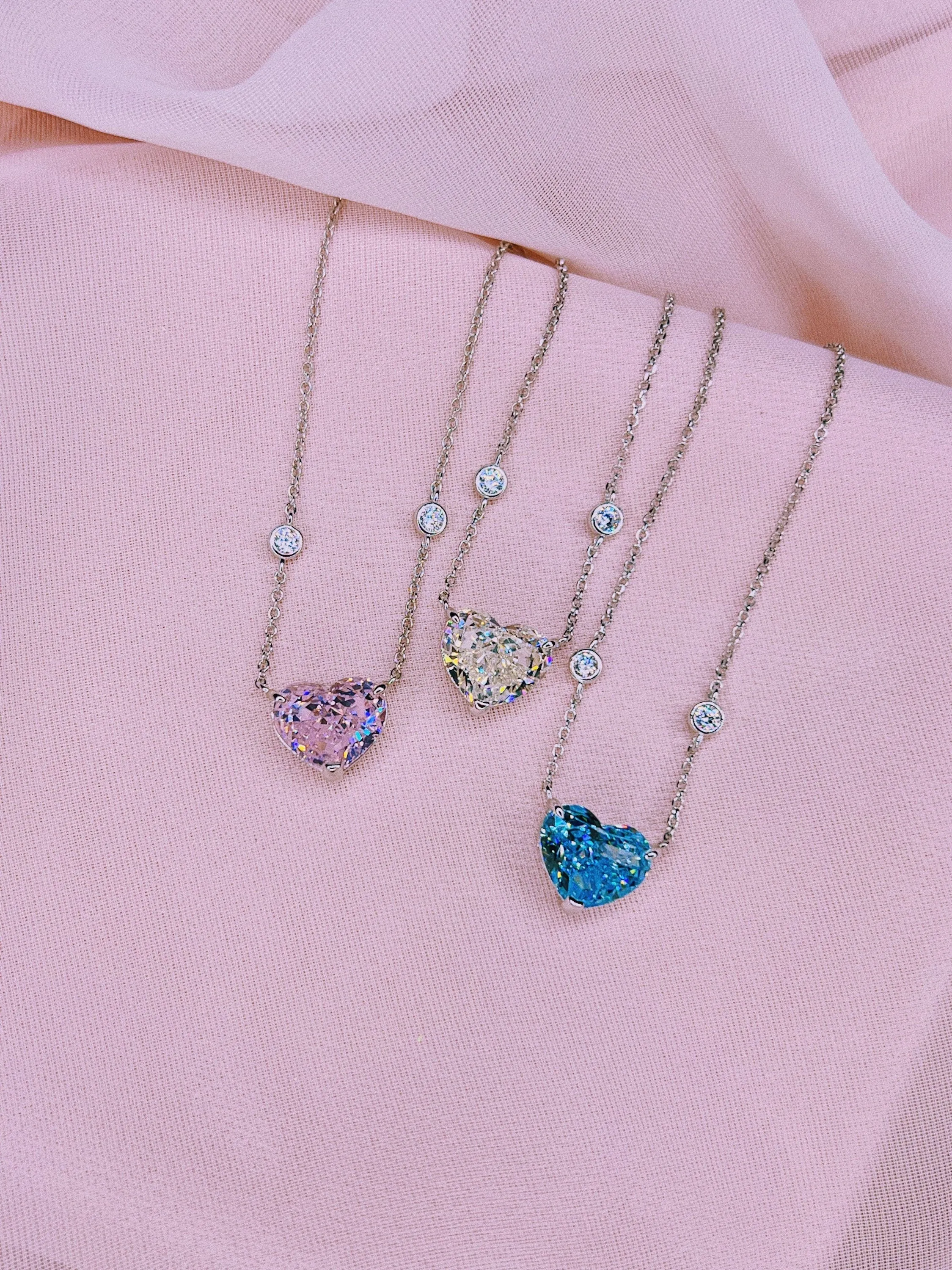 Diamond Heart Pendant   Accent Stones