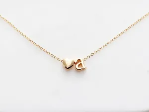 Double Lowercase Initial Necklace