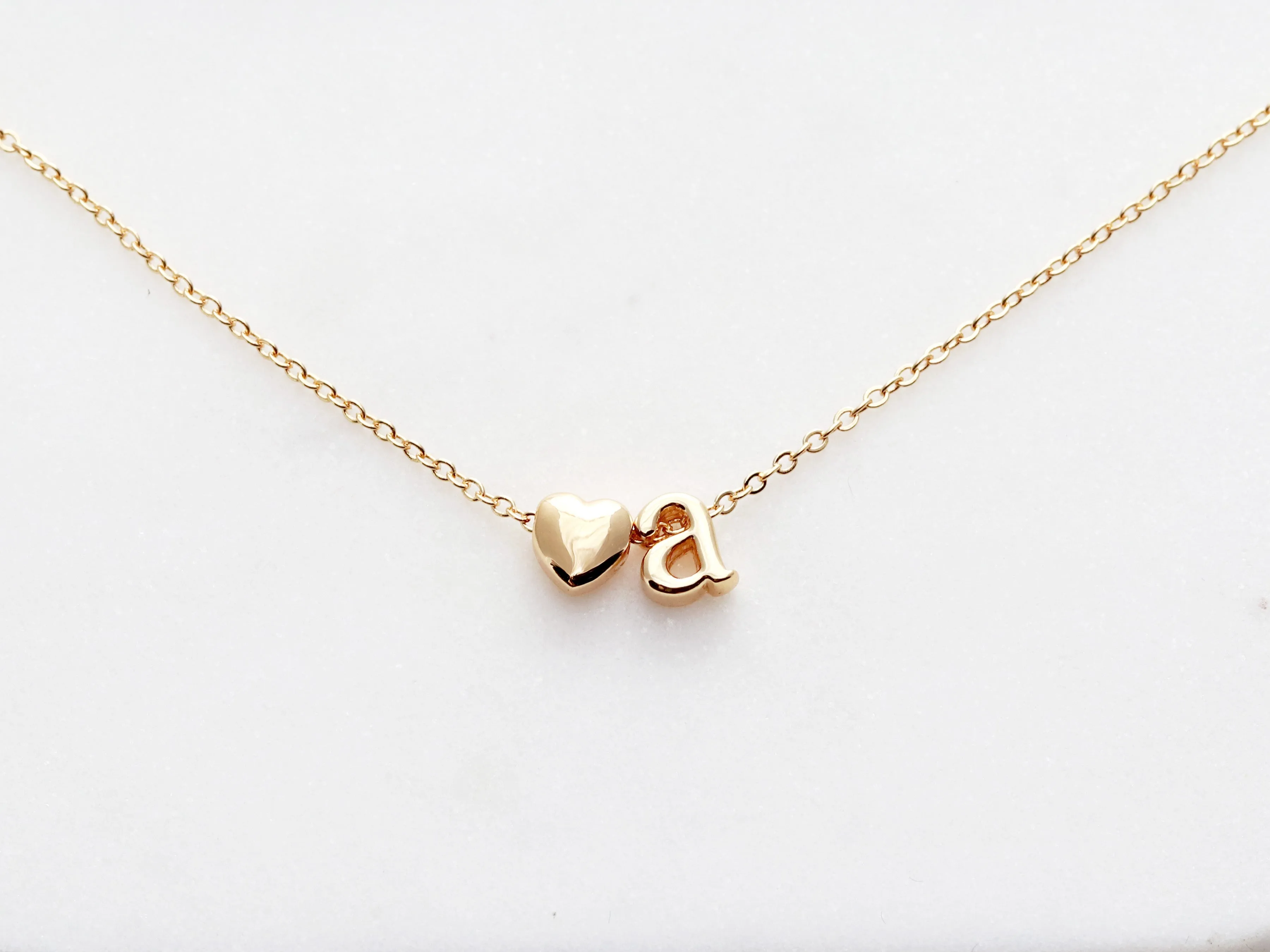 Double Lowercase Initial Necklace