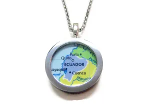 Ecuador Map Pendant Necklace